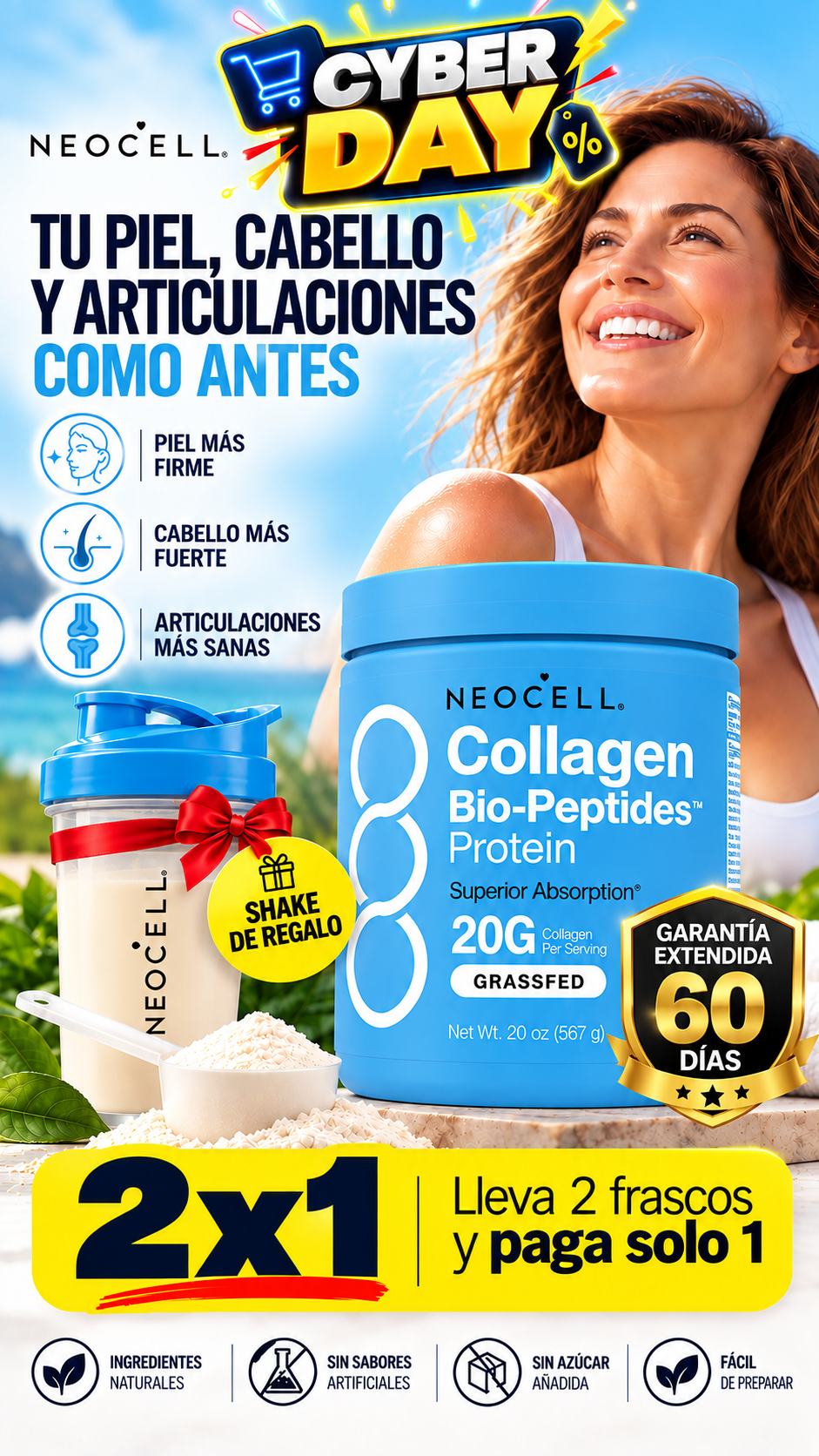 Original NEOCELL Colágeno Bio-Peptides (567g)| Ahorra este Cyber Day Oferta 2x1