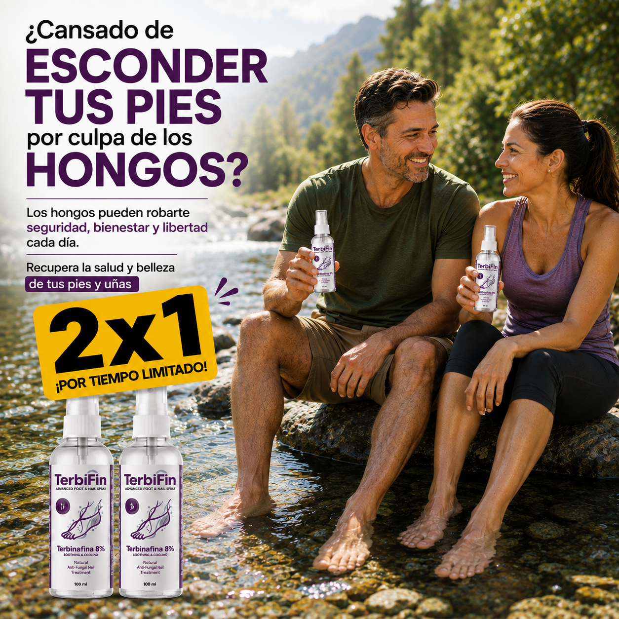 TerbiFin Spray 8% Anti-Hongos para Uñas y Pies Sanos